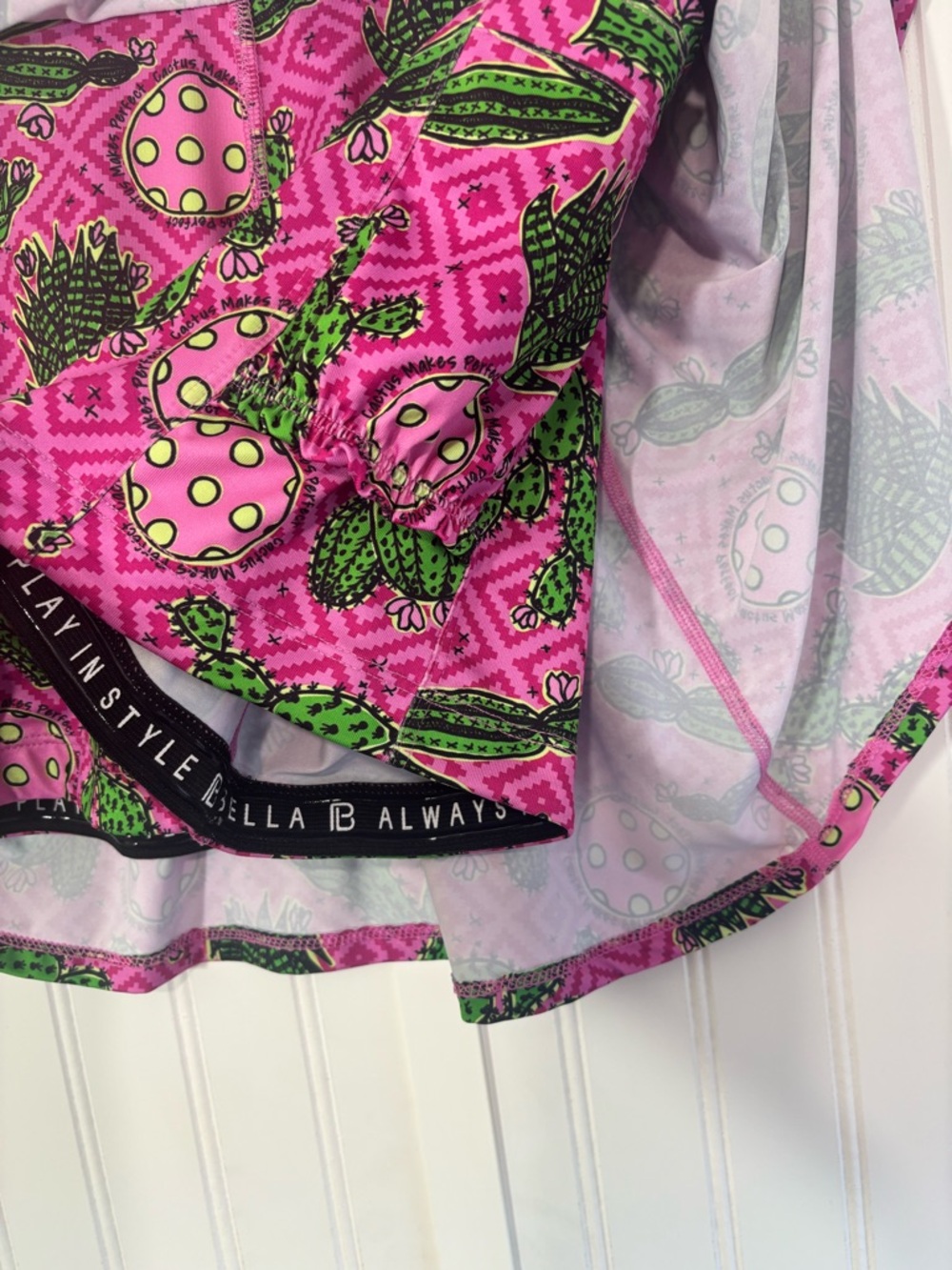Pickleball Bella Cactus Print Athletic Skort Pink Green Size 2 (M) Tennis Golf - Picture 8 of 14